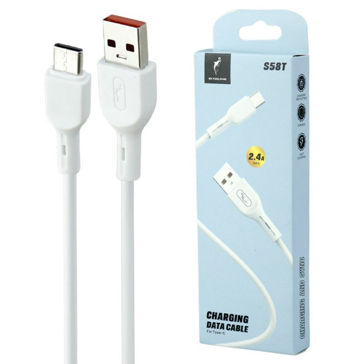 کابل شارژ تایپ سی فست شارژ اسکای دلفین مدل Sky Dolphin S58T یک متری