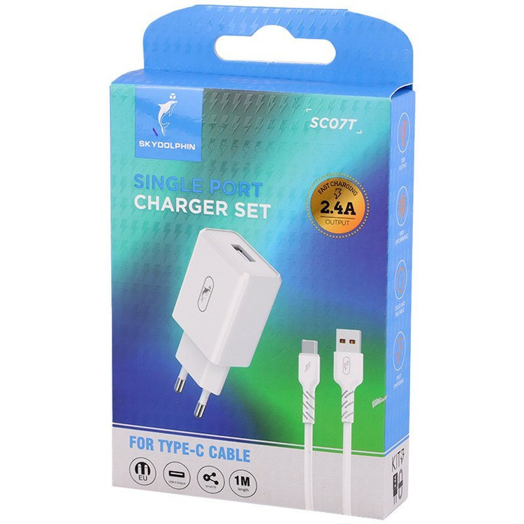 شارژر اسکای دلفین مدل Sky Dolphin SC06 با کابل تایپ سی