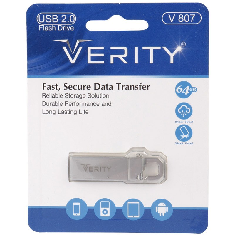 فلش 64 گیگ وریتی مدل Verity V807 گارانتی مادام العمر آسان سرویس