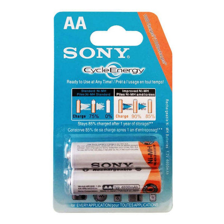 باتری قابل شارژ قلمی سونی مدل Sony Cycle Energy NH-HR15-51 AA 4600mAh بسته دو عددی