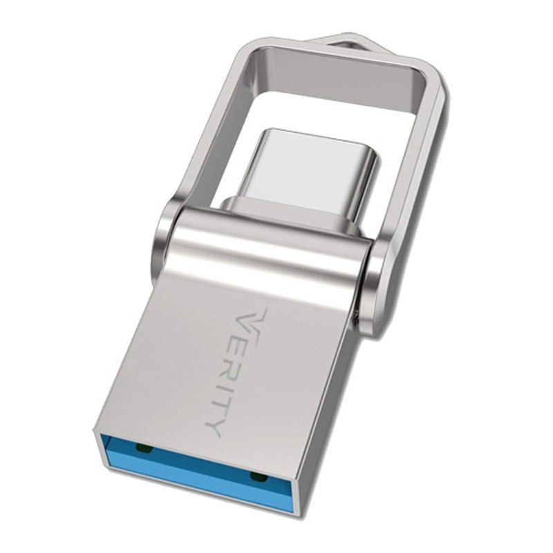 فلش 128 گیگ وریتی مدل Verity O512 OTG Type-C USB3 گارانتی آسان سرویس