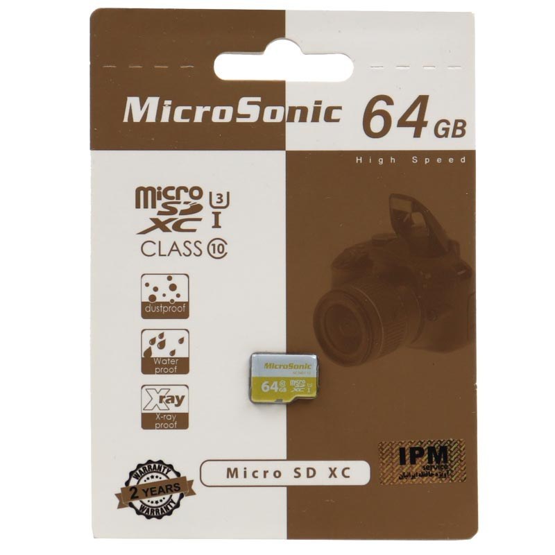 کارت حافظه 64 گیگ میکروسونیک مدل MicroSonic 533X A1 V30 U3 C10 با گارانتی