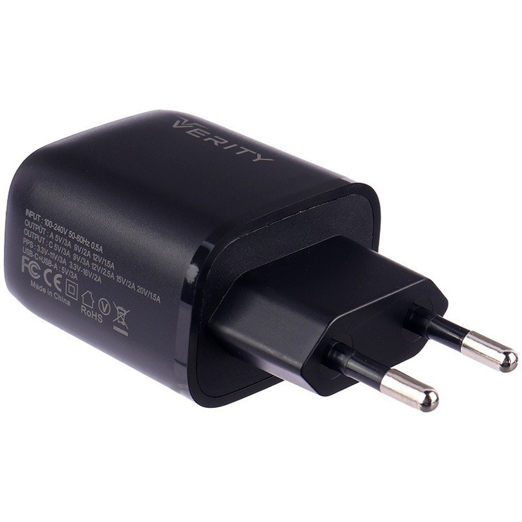 شارژر فست 33 واتی وریتی مدل Verity AP 2126 QC3.0 PD 3A 33W با کابل تایپ سی با گارانتی یک ساله