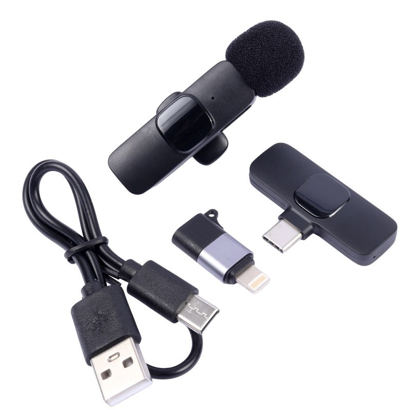 میکروفون یقه ای بی سیم K9 به همراه تبدیل Type-C to Lightning