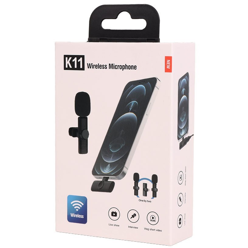 میکروفون یقه ای بی سیم دوتایی مدل K11 Type-C