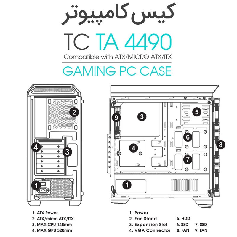 کیس گیمینگ تسکو مدل 4490