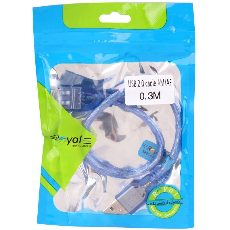 کابل افزایش طول USB کوتاه رویال مدل Royal 30cm