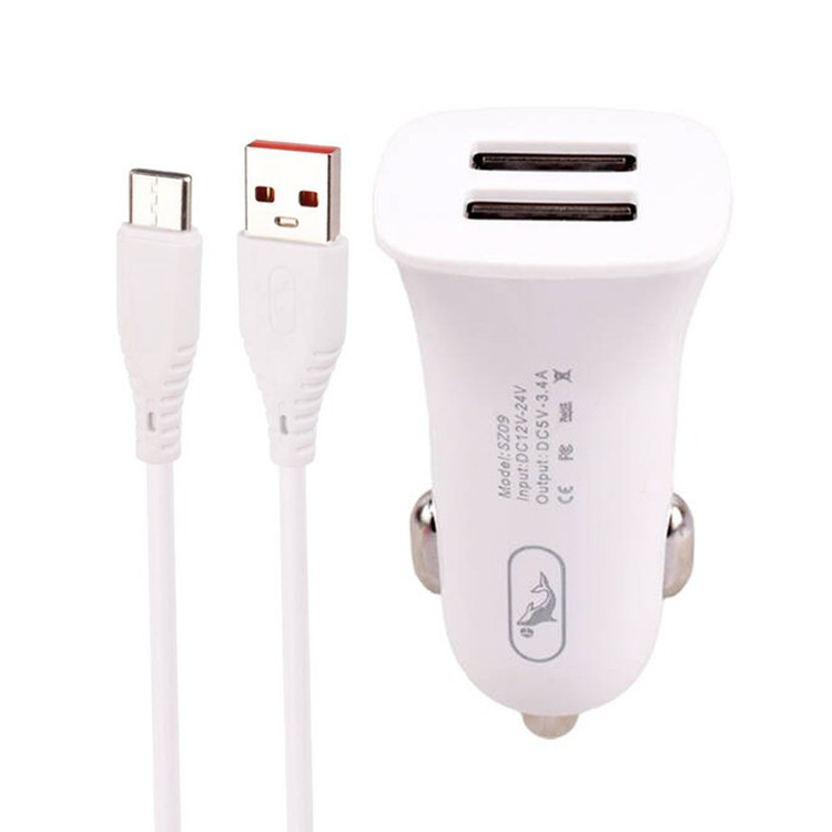 شارژر فندکی فست شارژ اسکای دلفین مدل Sky Dolphin SZ09T به همراه کابل تایپ سی