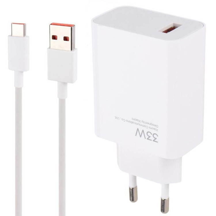 شارژر اصلی شیائومی 33 واتی مدل MDY-14-EL QC3.0 PD 3A سرجعبه با کابل تایپ سی