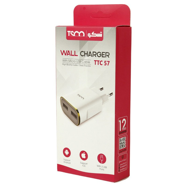 شارژر تسکو مدل TTC 57 به همراه کابل Micro Usb
