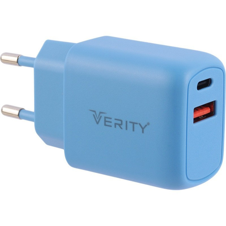 شارژر فست شارژ وریتی مدل Verity V-AP2128 با کابل تایپ سی با گارانتی