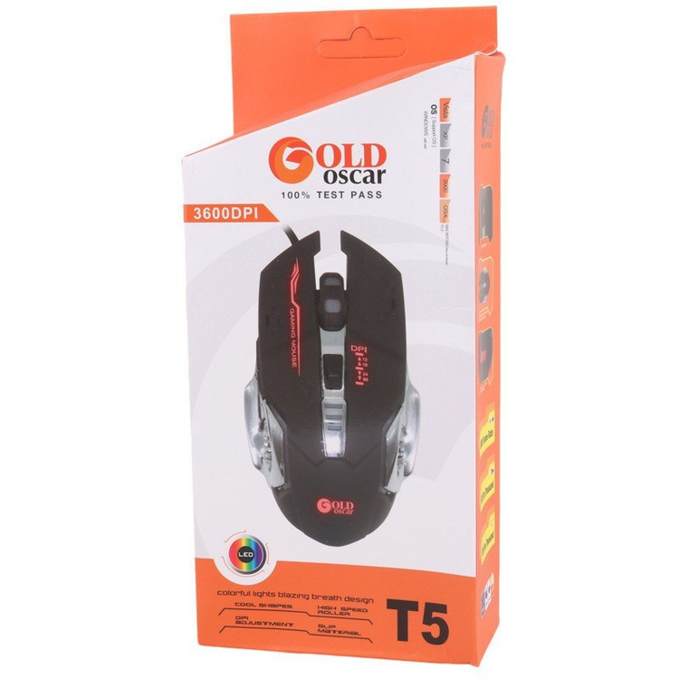 موس گیمینگ گلد اسکار مدل Gold Oscar T5