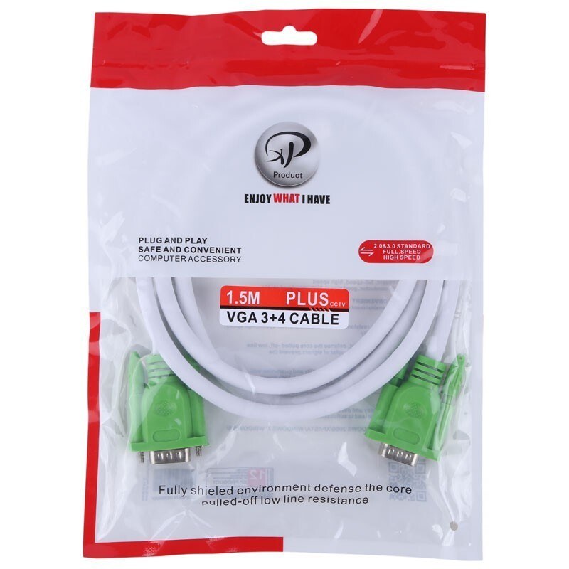 کابل vga ایکس پی 1.5 متری مدل XP-Product PLUS VGA 3+4