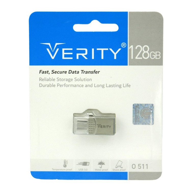 فلش 128 گیگ وریتی مدل Verity O511 OTG Type-C USB3 گارانتی آسان سرویس