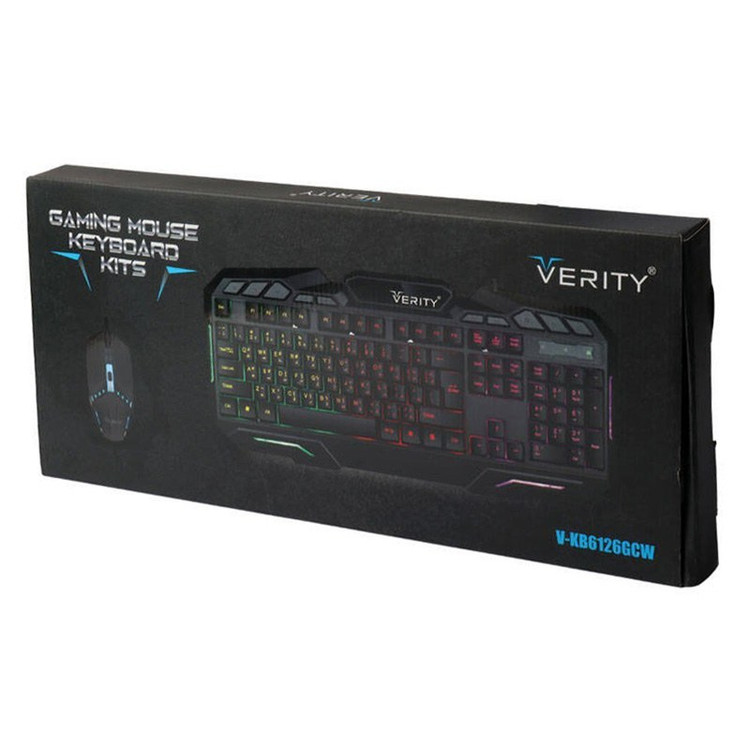 ست موس و کیبورد گیمینگ وریتی مدل Verity V-KB6126GCW با گارانتی 12 ماهه