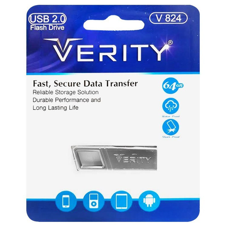 فلش 64 گیگ وریتی مدل Verity V824 گارانتی آسان سرویس