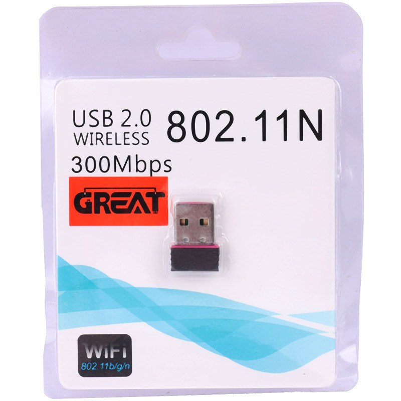 کارت شبکه بی سیم مدل Great 802.11N 300Mbps ( دانگل وای فای )