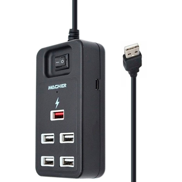 هاب Usb پنج پورت مچر مدل Macher MR-212 USB2.0 5Port گارانتی 12 ماهه