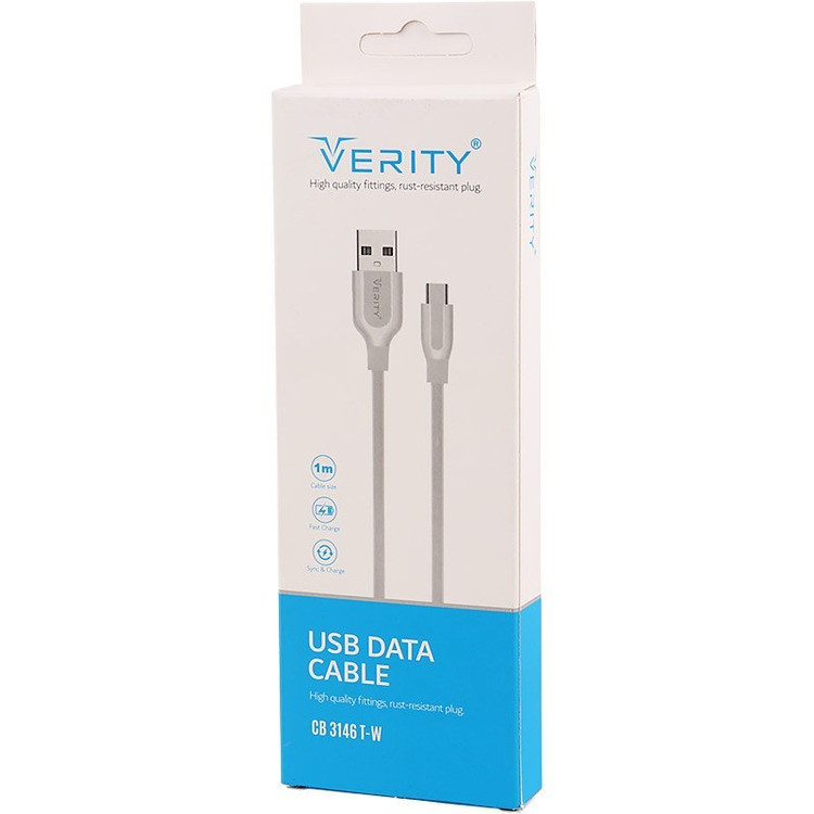 کابل شارژ تایپ سی فست شارژ وریتی مدل Verity CB-3146T با گارانتی