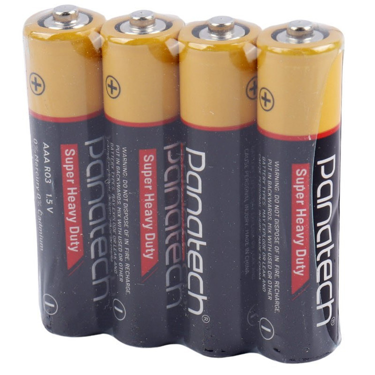 باتری نیم قلمی پاناتک مدل Panatech Super Heavy duty R03 1.5V AAA بسته 4 عددی