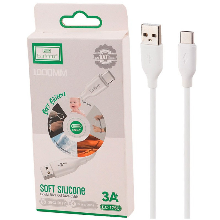 کابل شارژ تایپ سی فست شارژ ارلدام مدل Earldom EC-175C 3A 1m