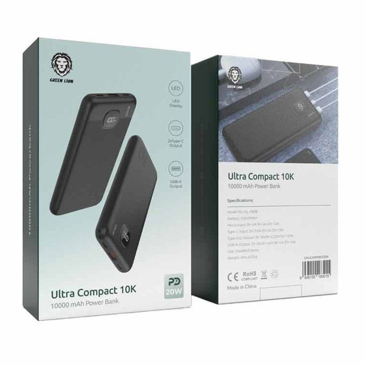 پاور بانک فست شارژ 10000 گرین لاین مدل Ultra Compact PD 20W با گارانتی
