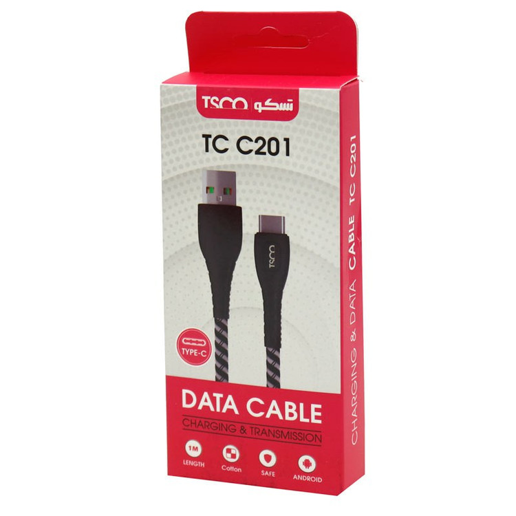 کابل شارژ تایپ سی فست شارژ تسکو مدل TSCO TC C201 3A گارانتی یک ساله