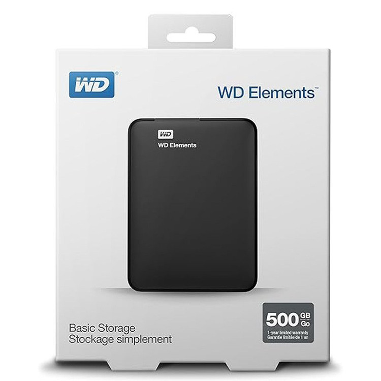 هارد اکسترنال وسترن 500 گیگابایت مدل Western Digital Elements 500GB با گارانتی