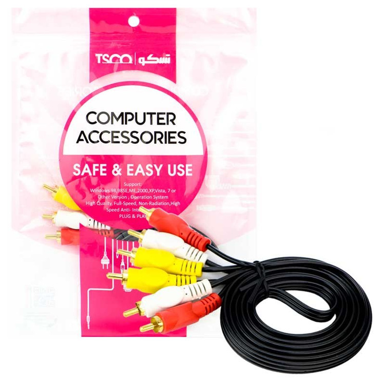 کابل 3 به 3 تسکو مدل TSCO TC12 AV RCA