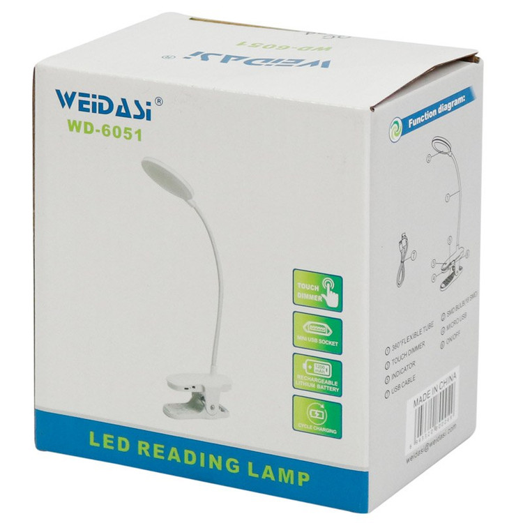 چراغ مطالعه شارژی ویداسی مدل Weidasi WD-6051