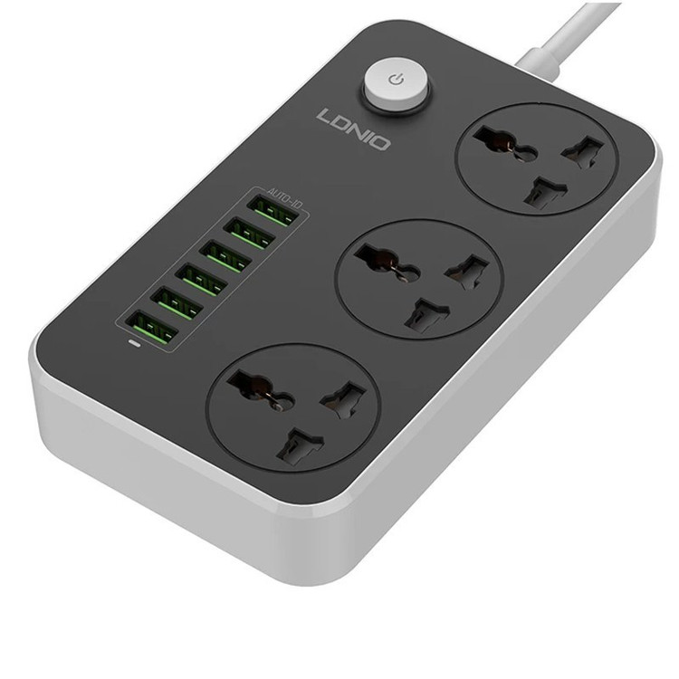 چند راهی برق الدینیو SC3604 با کابل 2 متری + شارژر USB با گارانتی 6 ماهه