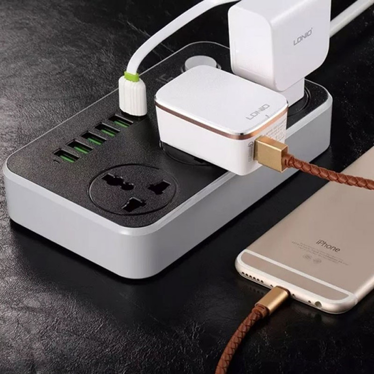 چند راهی برق الدینیو SC3604 با کابل 2 متری + شارژر USB با گارانتی 6 ماهه