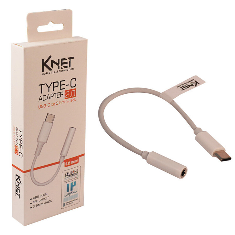تبدیل تایپ سی به aux کی نت مدل K-net K-C6001 Type-C To AUX با گارانتی