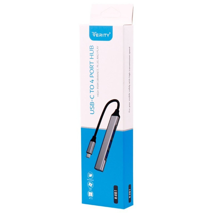 هاب تایپ سی چهار پورت وریتی مدل Verity H410T با گارانتی