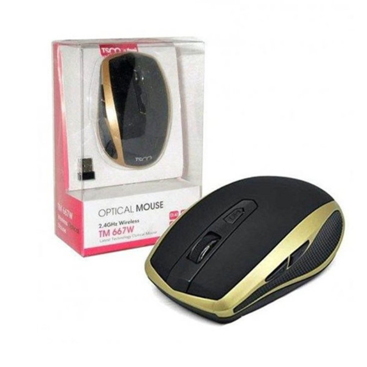 موس بی سیم تسکو مدل TM 667w مشکی طلایی با گارانتی