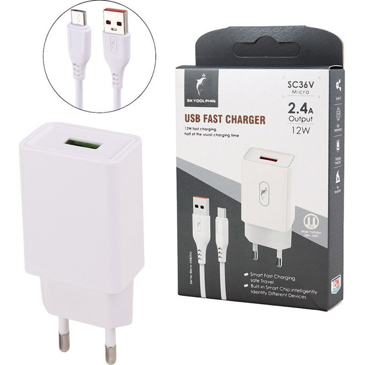 شارژر اسکای دلفین مدل Sky Dolphin SC36V به همراه کابل Micro Usb
