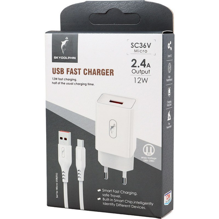 شارژر اسکای دلفین مدل Sky Dolphin SC36V به همراه کابل Micro Usb