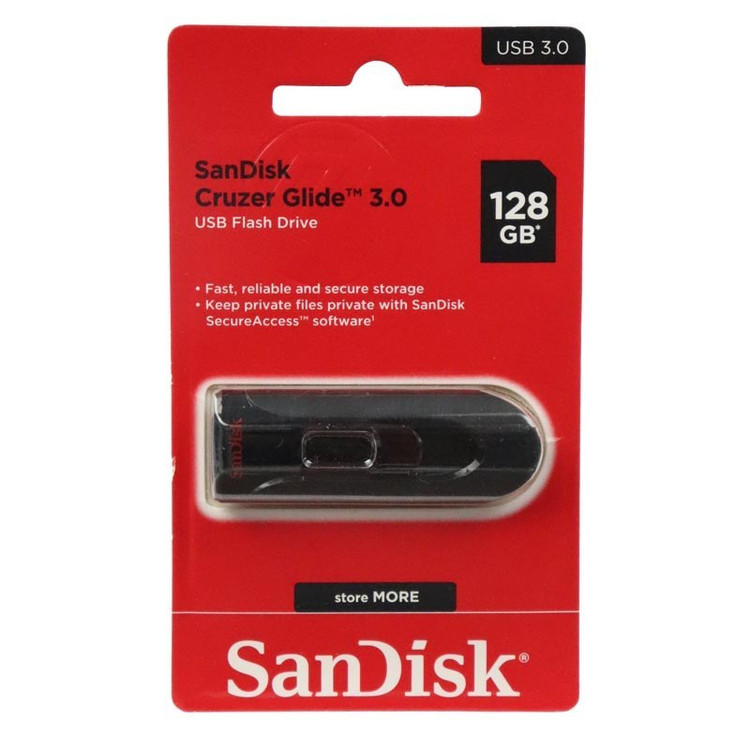 فلش 128 گیگ USB3.0 سن دیسک مدل SanDisk Cruzer Glide با گارانتی