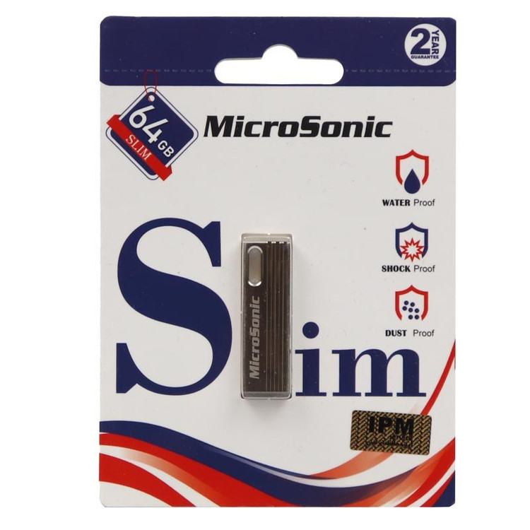 فلش 64 گیگ میکروسونیک مدل Microsonic SLIM گارانتی 24 ماهه IPM