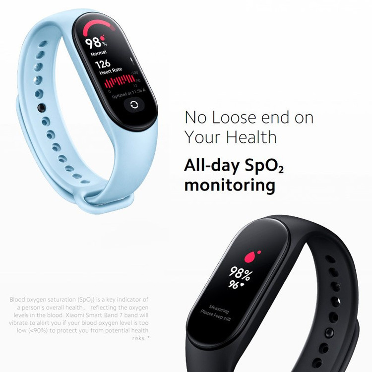 دستبند هوشمند شیائومی می بند 7 مدل Xiaomi Mi Band 7 گلوبال با گارنتی به همراه گلس هدیه