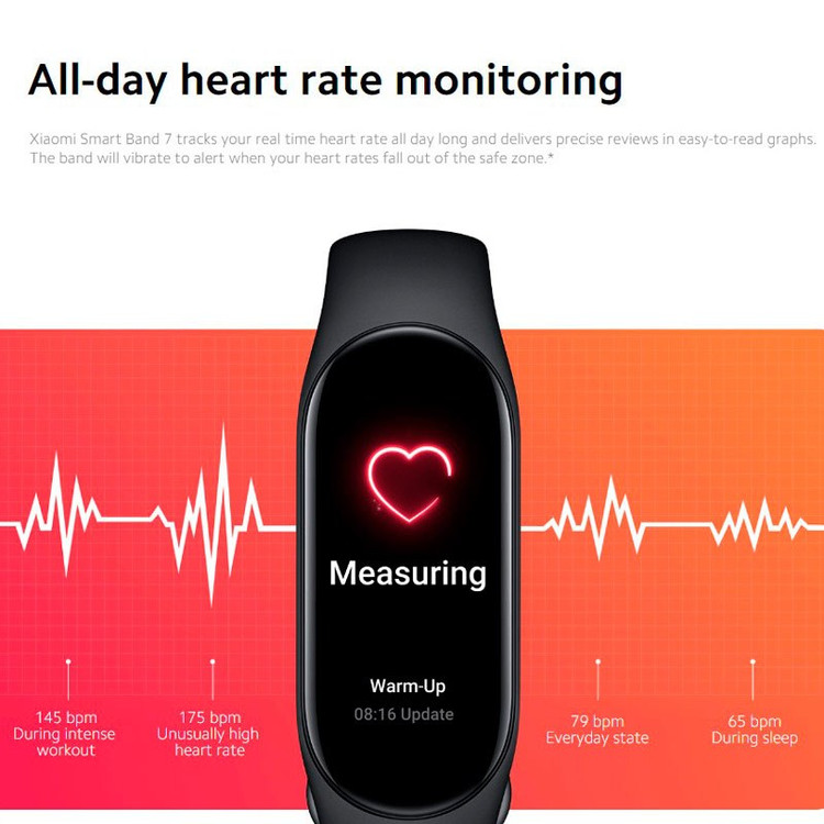 دستبند هوشمند شیائومی می بند 7 مدل Xiaomi Mi Band 7 گلوبال با گارنتی به همراه گلس هدیه