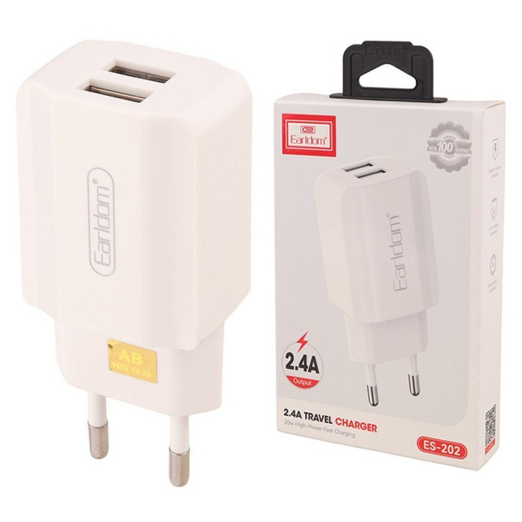 شارژر فست شارژ ارلدام Earldom ES-202 2Port 2.4A 12W