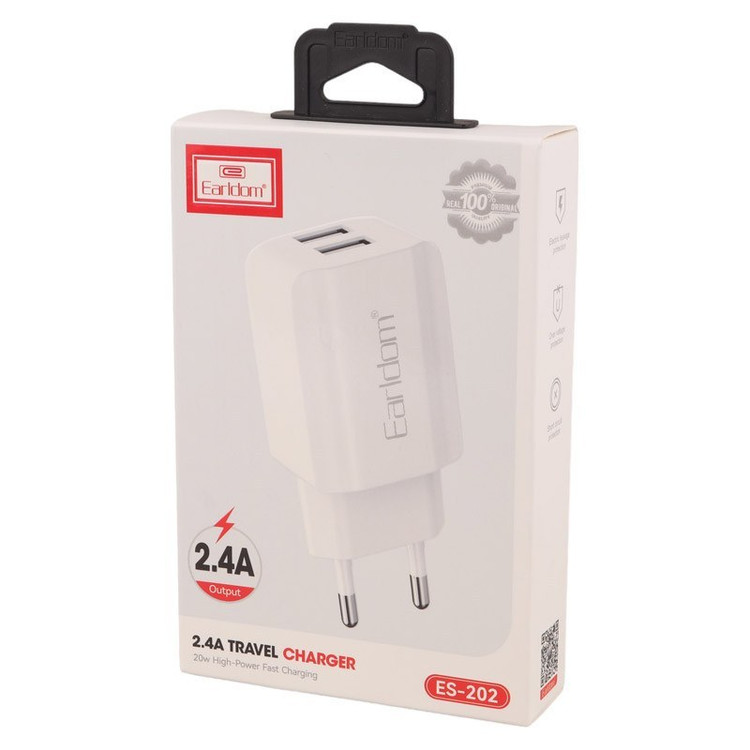 شارژر فست شارژ ارلدام Earldom ES-202 2Port 2.4A 12W