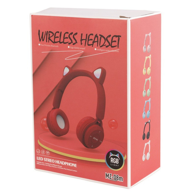 هدفون بلوتوثی گربه ای رم خور مدل MZ-08m رنگ مشکی