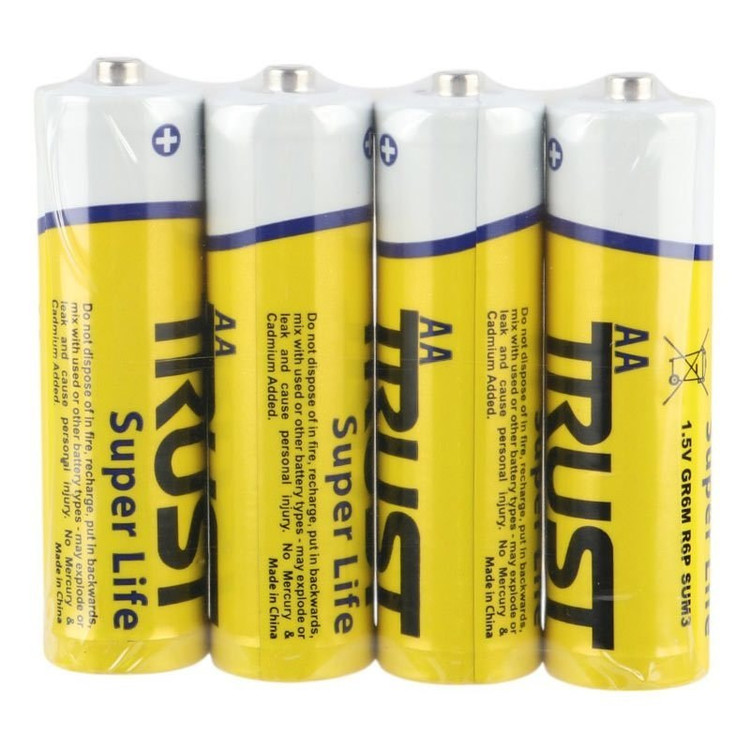 باتری قلمی تراست مدل Trust Super Life بسته 4 عددی