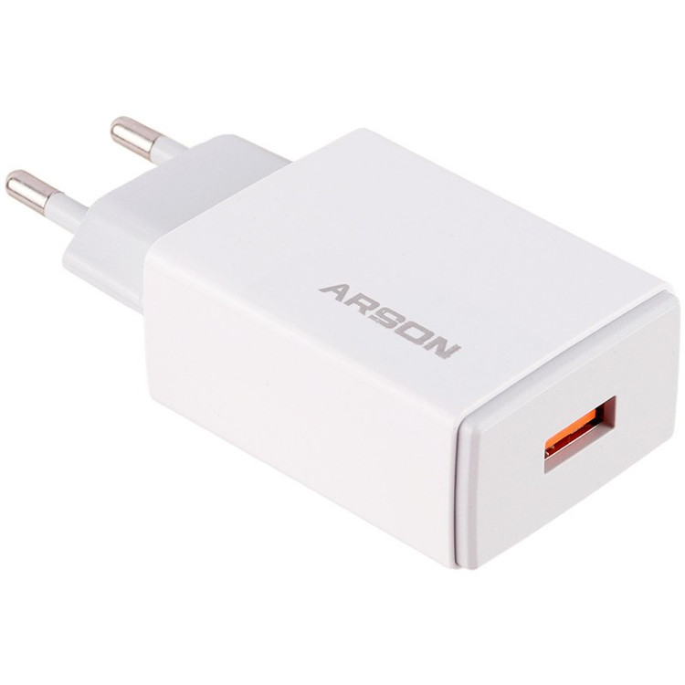 شارژر فست شارژ آرسون مدل Arson AN-W3A QC3.0 3A 15W با کابل آیفونی