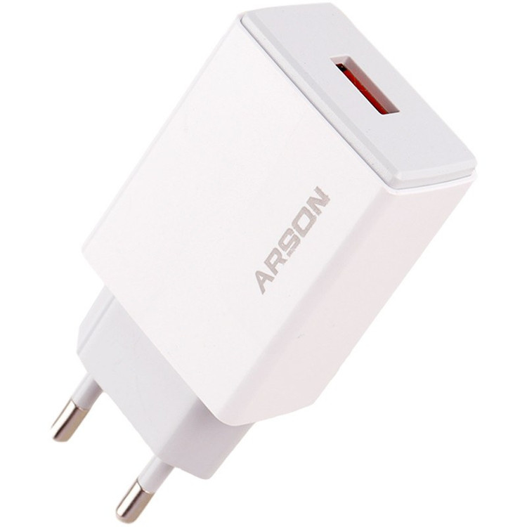 شارژر فست شارژ آرسون مدل Arson AN-W3A QC3.0 3A 15W با کابل آیفونی