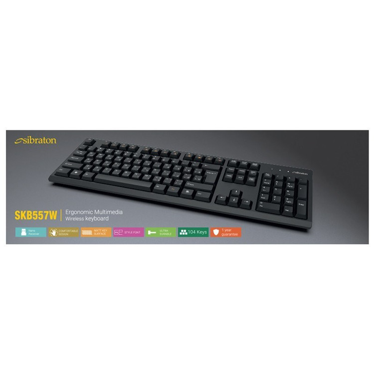 کیبورد بی سیم سیبراتون مدل Sibraton SKB557W با گارانتی