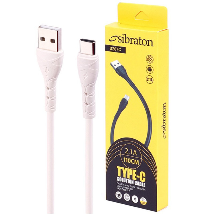 کابل شارژ تایپ سی سیبراتون Sibraton S207c طول 1.1 متر گارانتی 12 ماهه متین