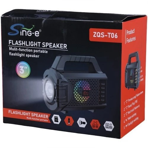 اسپیکر بلوتوثی رم خور و فلش خور مدل Sing-E ZQS-T06 با پنل خورشیدی